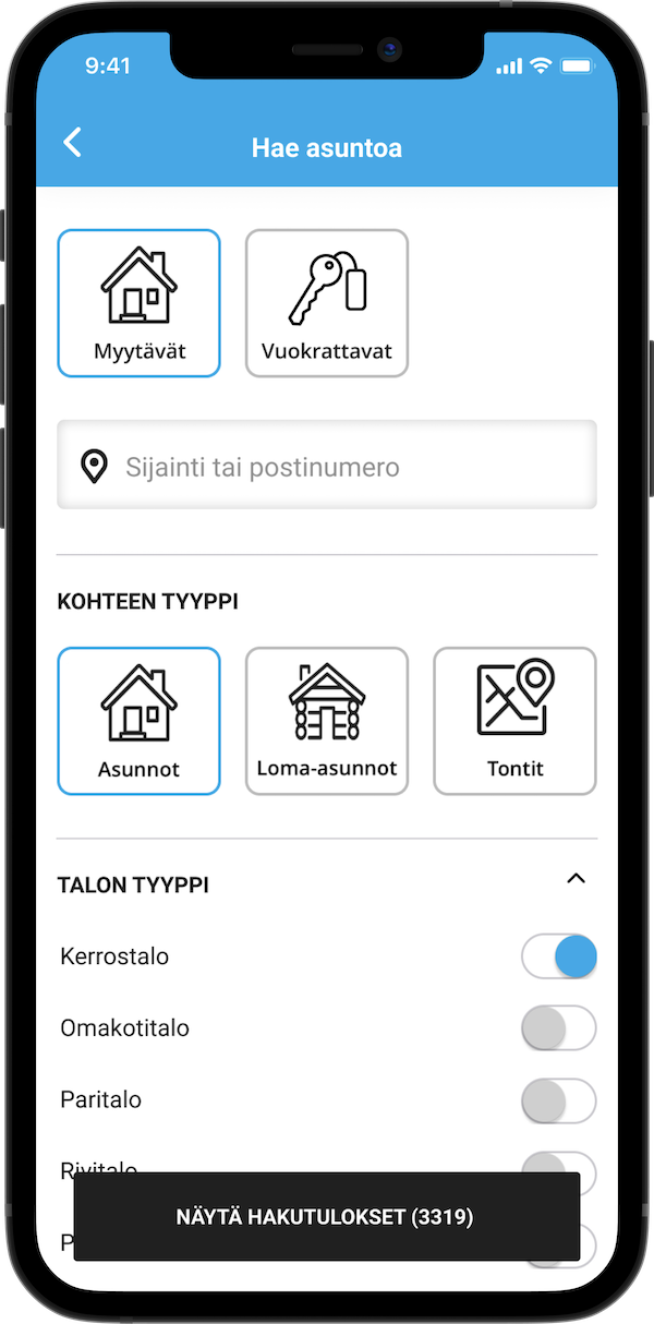 Etsi asuntoja