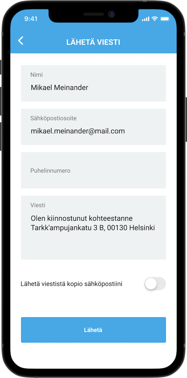 Ota yhteys ilmoittajaan